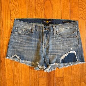 Lucky Brand Women's Frayed Hem Blue Jean Shorts